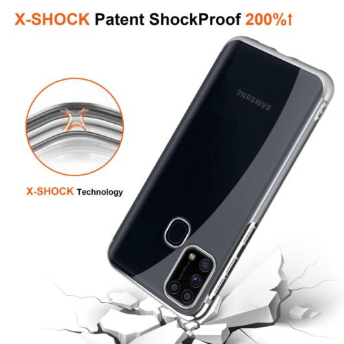 Samsung Galaxy M31 (6.4") SM-M... Case Shockproof Slim Plated Bumper Gel Phone Cover Silver