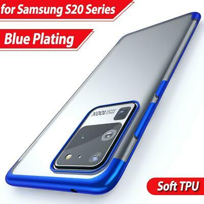 Samsung Galaxy S20 Ultra (6.9"... Metallic Shockproof Silicone Phone Case Cover (Blue)