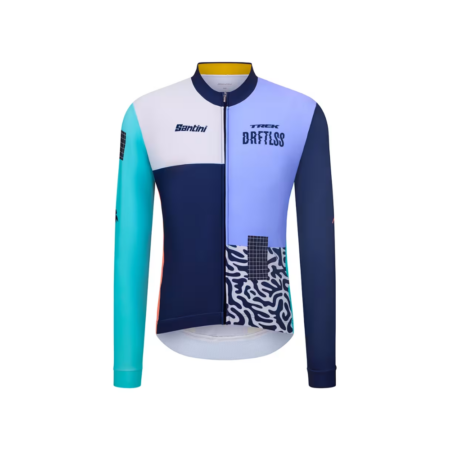 Santini Trek Driftless Team Replica isolerende langærmet cykeltrøje - Dark Blue - S - Cykeltilbehør