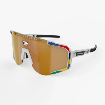 Scicon Aeroscope cykelbriller world champion white gloss/multimirror bronze