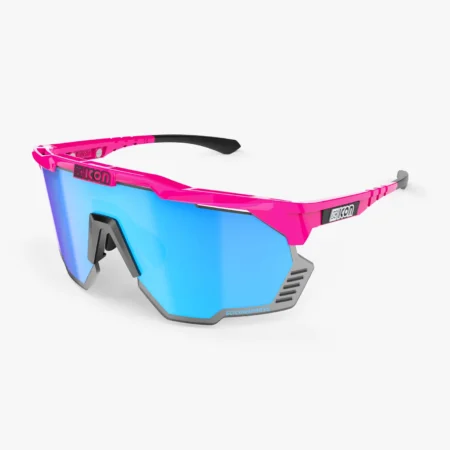 Scicon Aeroshade Kunken cykelbriller pink fluo/multimirror blå