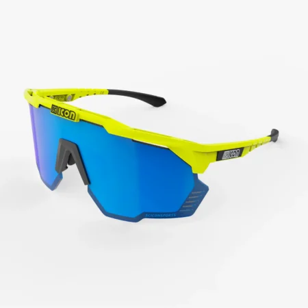 Scicon Aeroshade Kunken cykelbriller yellow fluo/multimirror blå