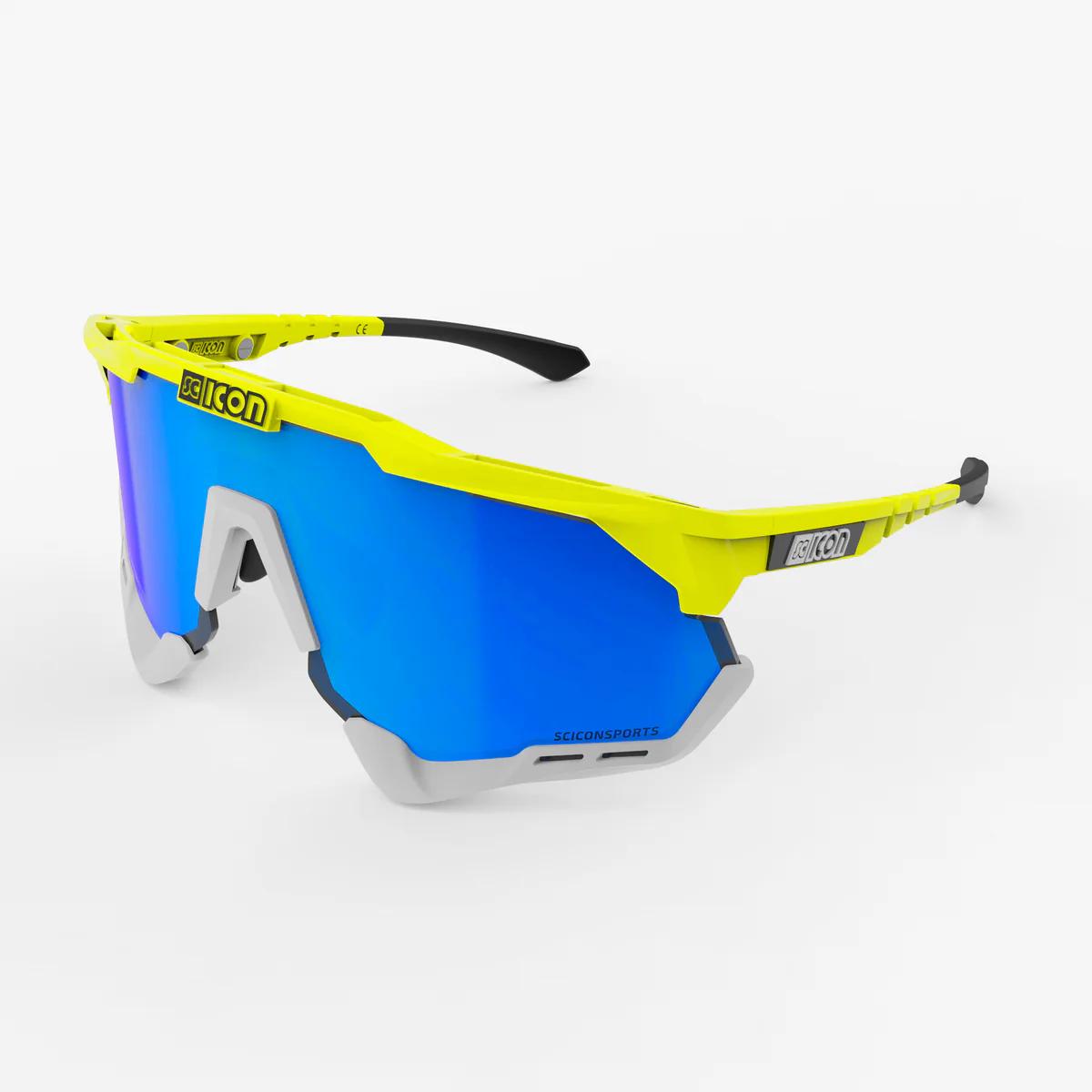 Scicon Aeroshade XL cykelbriller yellow fluo/multimirror blå Scicon Aeroshade XL cykelbriller yellow fluo/multimirror blå