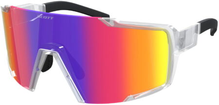 Scott Shield Cykelbrille - Translucent / Teal Chrome