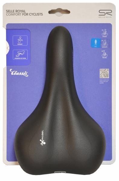 Selle Royal Wave Sadel, Sort Herre Moderate 60° GEL