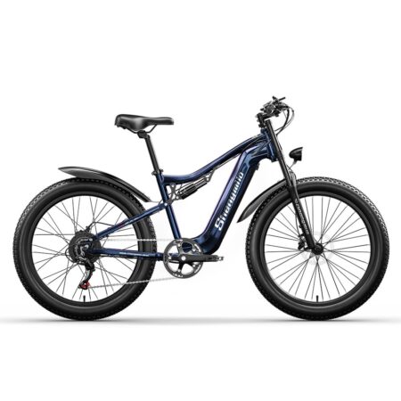 Shengmilo MX03 Elcykel 26'' El Mountainbike 48V 17,5Ah Batteri 1000W 3,0 Fat Tire Voksen Elcykel Shimano 7 Speed, Blå