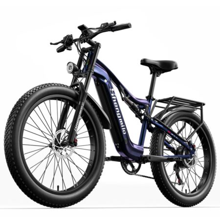 Shengmilo MX03 Elcykel for voksne 3.0 Fat Tire Mountain Electric Bike 1000W Peak Bafang Motor, 17,5AH Samsung aftageligt batteri, 40KM/H, Blå