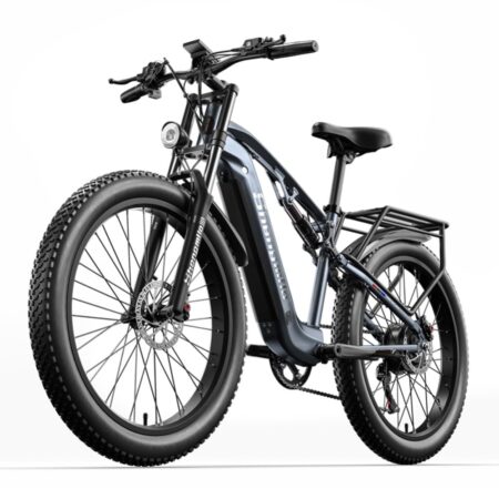 Shengmilo MX05 elcykel 48V 1000W børsteløs motor 17,5Ah Samsung batteri, 42km/t hastighed, Shimano 7 gear, fuld affjedret mountainbikecykel