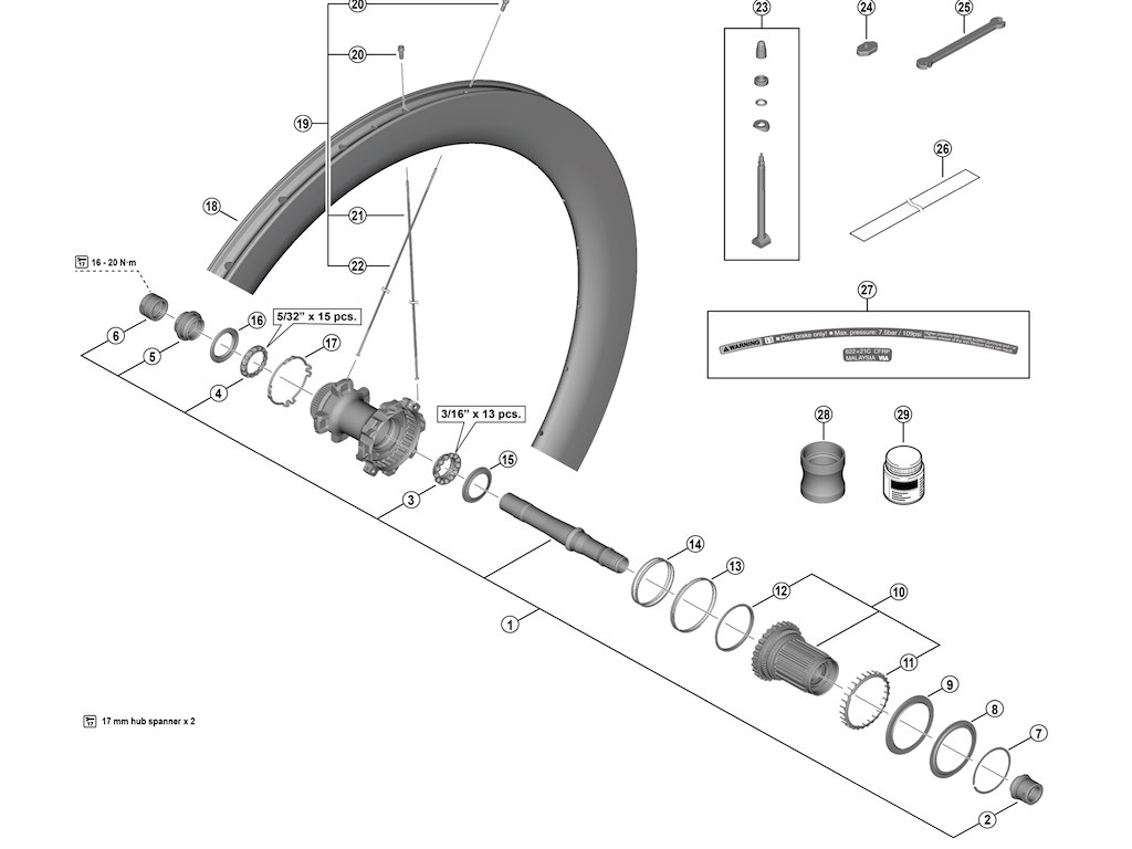 Shimano Dura Ace eger 243mm lang til baghjul model WH-R9270-C60-HR-TL-R Shimano Dura Ace eger 243mm lang til baghjul model WH-R9270-C60-HR-TL-R