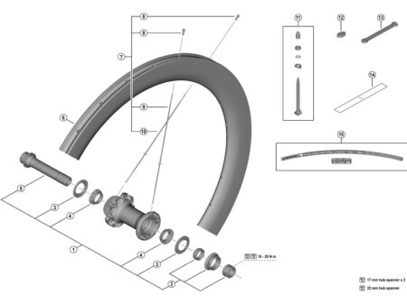 Shimano Dura Ace eger 248mm lang til forhjul model WH-R9270-C60-HR-TL-F
