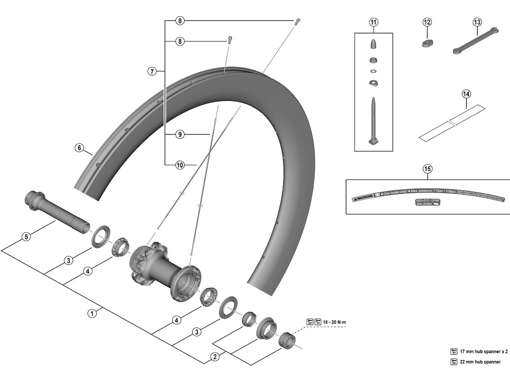 Shimano Dura Ace eger 250mm lang til forhjul model WH-R9270-C60-HR-TU-F Shimano Dura Ace eger 250mm lang til forhjul model WH-R9270-C60-HR-TU-F