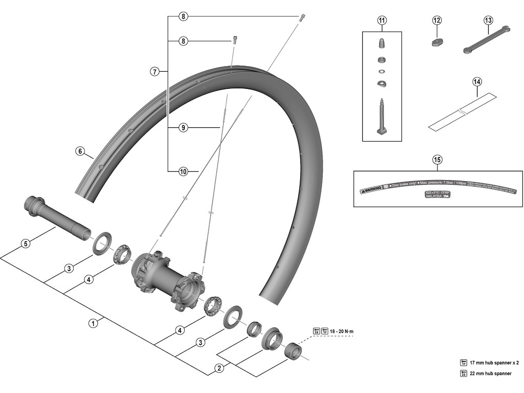 Shimano Dura Ace lukkemøtrik enhed højre til forhjul WH-R9270-C36-TL-F Shimano Dura Ace lukkemøtrik enhed højre til forhjul WH-R9270-C36-TL-F