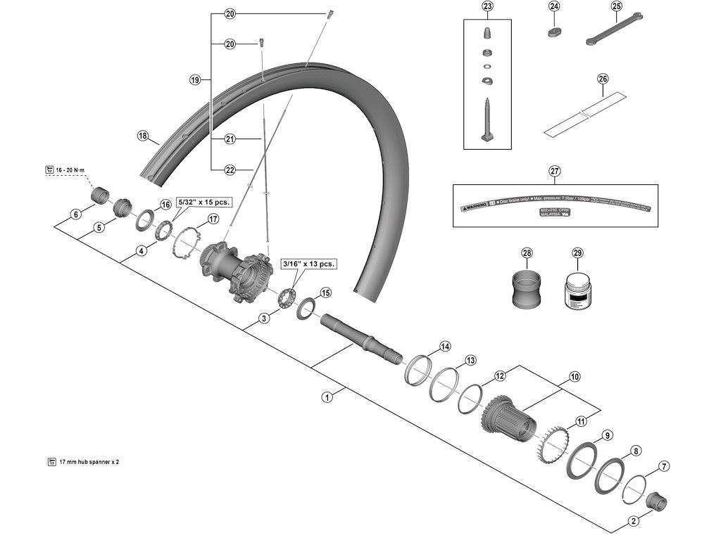 Shimano Dura Ace lukkemøtrik enhed venstre med O-ring til baghjul model WH-R9270-C36-TL-R Shimano Dura Ace lukkemøtrik enhed venstre med O-ring til baghjul model WH-R9270-C36-TL-R