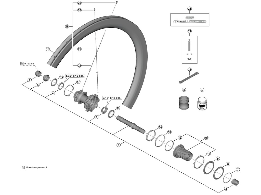 Shimano Dura Ace pakningsring venstre til baghjul model WH-R9270-C50-TU-R Shimano Dura Ace pakningsring venstre til baghjul model WH-R9270-C50-TU-R