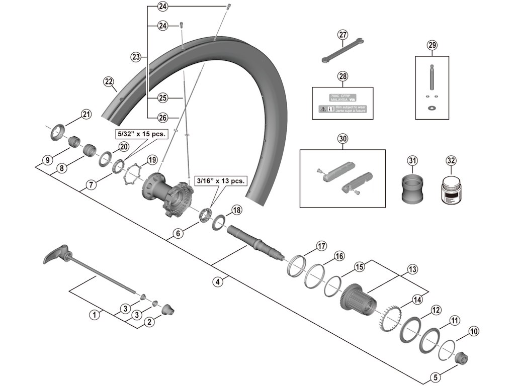 Shimano Dura Ace stopring til baghjul model WH-R9200-C50-TU-R Shimano Dura Ace stopring til baghjul model WH-R9200-C50-TU-R