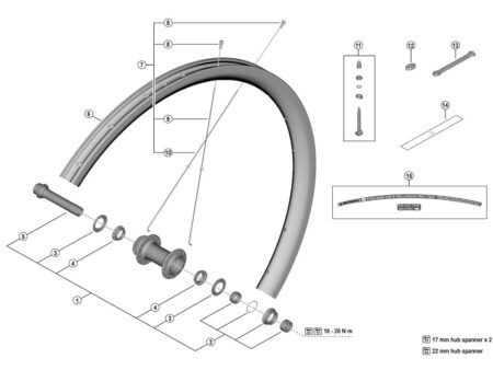 Shimano GRX aksel komplet til forhjul model WH-RX880-TL-F12-700c