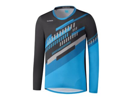 Shimano Myoko Langærmet Cykeltrøje, Grey/Blue, Medium