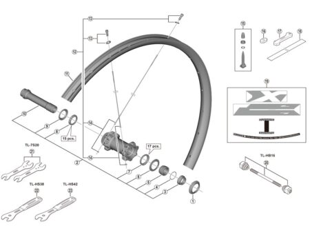 Shimano aksel komplet til forhjul model WH-M8100-TL-F15-B-275