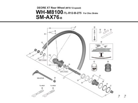 Shimano eger 277mm lang højre til baghjul model WH-M8100-TL-R12-B-275