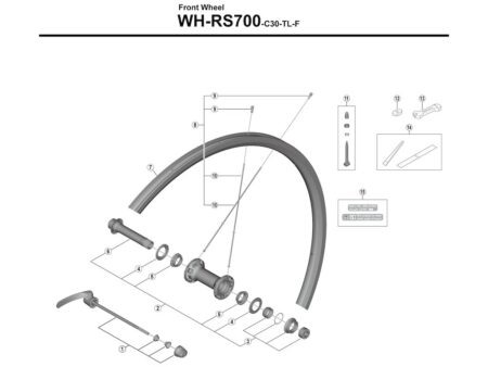 Shimano eger 280.5mm lang til forhjul model WH-RS700-C30-TL-F