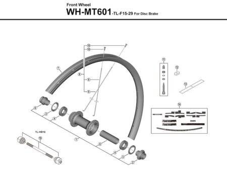 Shimano eger 290mm lang til forhjul model WH-MT601-TL-F15-29