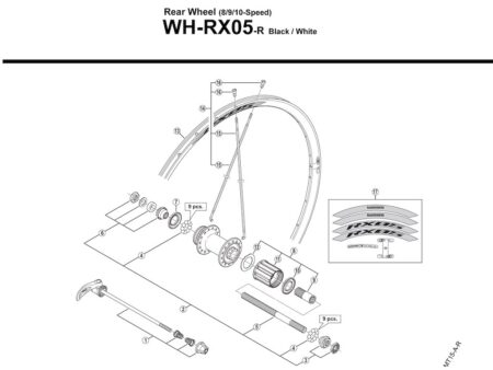 Shimano eger til baghjul model WH-RX05 - 284mm lang