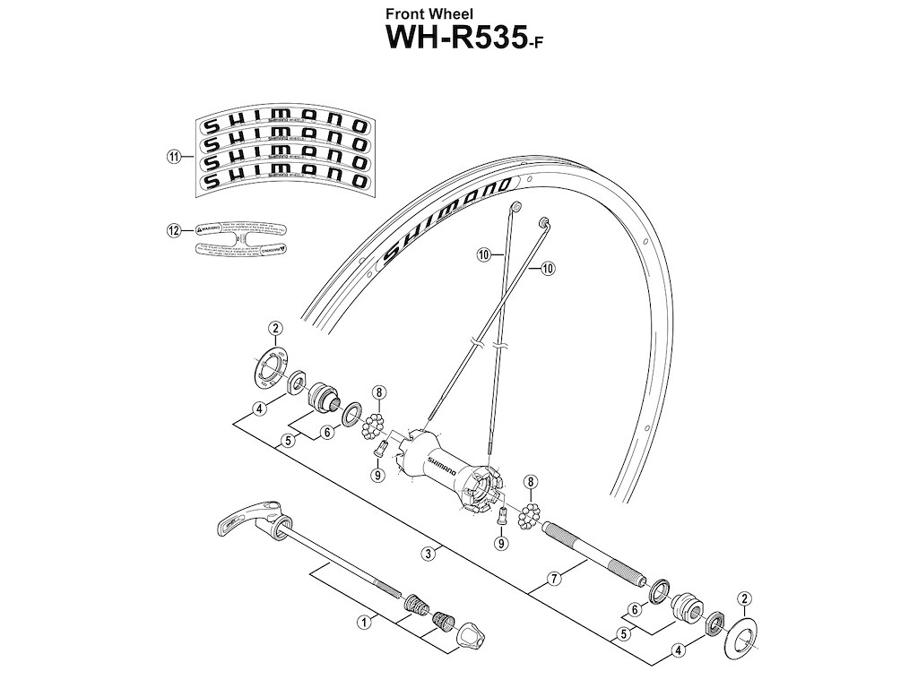 Shimano konus M10x20,6mm til forhjul model WH-R535-F Shimano konus M10x20,6mm til forhjul model WH-R535-F