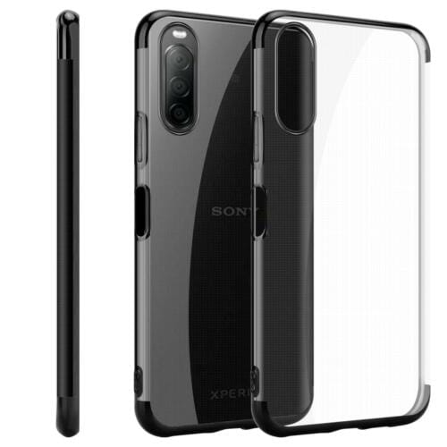 Sony Xperia 10 II (6.0") Cover Glitter Shockproof Phone Case + Tempered Glass (Black)