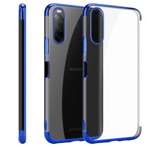 Sony Xperia 10 II (6.0") Cover Glitter Shockproof Phone Case + Tempered Glass (Blue)