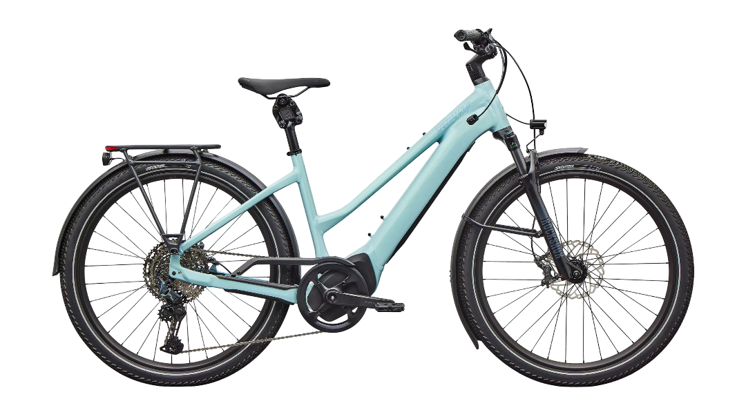 Specialized Turbo Vado 5.0 Step-Through - 2026 - Gloss Seafoam / 25% Lapis Pearl / Glacial Metallic - L - Cykel Specialized Turbo Vado 5.0 Step-Through - 2026 - Gloss Seafoam / 25% Lapis Pearl / Glacial Metallic - L - Cykel