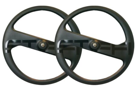 Stiffi 2 Spoke Road Single-Speed Hjulsæt - Sort (fælgbremser+ gennemgående aksler)