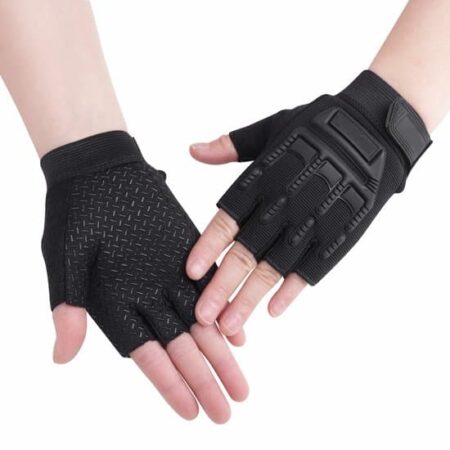 Store_8 - Fingerløse handsker til børn - Sportshandsker - Åndbare - Sorte - Cykelhandsker - Til drenge og piger - Ultratynde