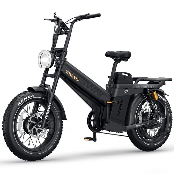 TESWAY X7 AWD elcykel 52V 60Ah lithiumbatteri, 3000W dobbeltmotorer, 320 km rækkevidde 20''*4,0'' Fat Tire elcykel - sort TESWAY X7 AWD elcykel 52V 60Ah lithiumbatteri, 3000W dobbeltmotorer, 320 km rækkevidde 20''*4,0'' Fat Tire elcykel - sort