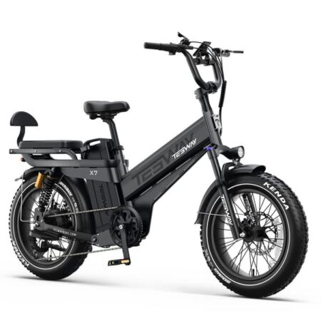 TESWAY X7 Pro Elcykel 2000W Motor, 52V 60Ah Lithiumbatteri, 320km rækkevidde, Shimano 7-trins elcykel - Sort