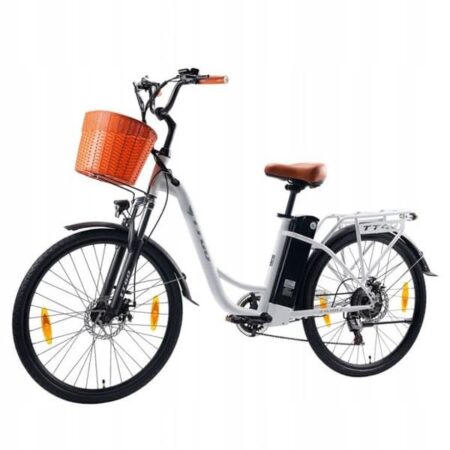 TTGO YY-26ST Elcykel - Dæk 26" - Motor 250W - Batteri 36V 14.5Ah 25km/t - Shimano 7 gear - Rækkevidde 120km - Hvid
