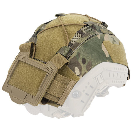 Tactical Helmet Cover With Battery & Counterweight Pouch - 500D Nylon Camouflage For Military & Airsoft, Universal Fit For FAST Helmets