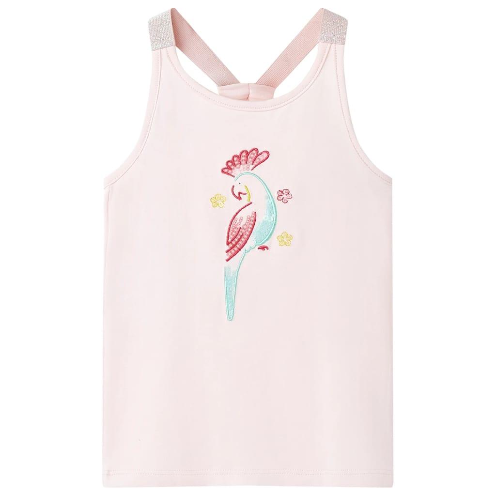 Tanktop til børn str. 116 - lyserød med papegøje Tanktop til børn str. 116 - lyserød med papegøje