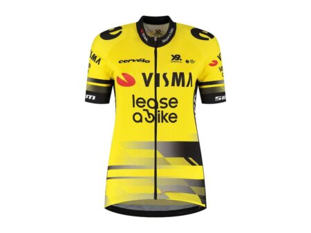 Team Visma Lease a Bike 2025 Replica II kortærmet gul/sort cykeltrøje dame