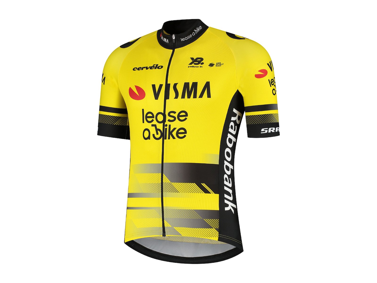 Team Visma Lease a Bike 2025 Replica II kortærmet gul/sort cykeltrøje herre Team Visma Lease a Bike 2025 Replica II kortærmet gul/sort cykeltrøje herre