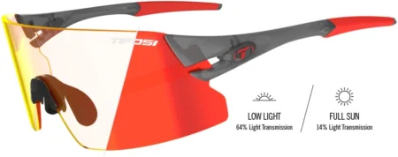 Tifosi Rail XC Cykelbriller – Satin Vapor – Clarion Red Fototec