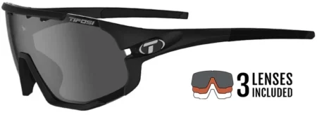Tifosi Sledge Cykelbriller – Matte Black Smoke/AC Red/Clear