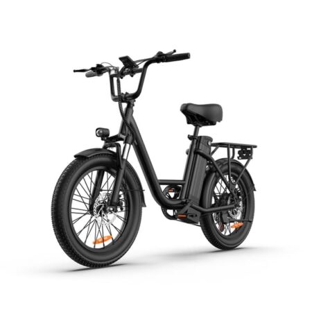 URLIFE E20 elcykel 250W, 48V 13Ah batteri, 50-70KM rækkevidde, 25KM/H, 20*3.0 tommer dæk, højkulstofstål elcykel - black