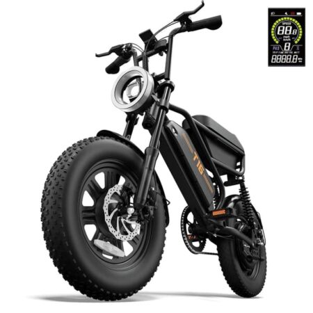 URLIFE T16 Elcykel 48V 13Ah Batteri, 250W Motor, 16*3,0 Tommer Fat Dæk, 68N.M Motormoment, Flip Opbevaringsboks Elcykel