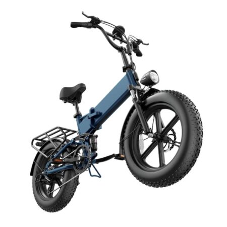 URLIFE T5 Elcykel 250 W motor, 80 N.M motormoment, 48 V 13 Ah batteri, 60-80 km rækkevidde, 25 km/t, 20*4,0 tommer dæk elcykel blå