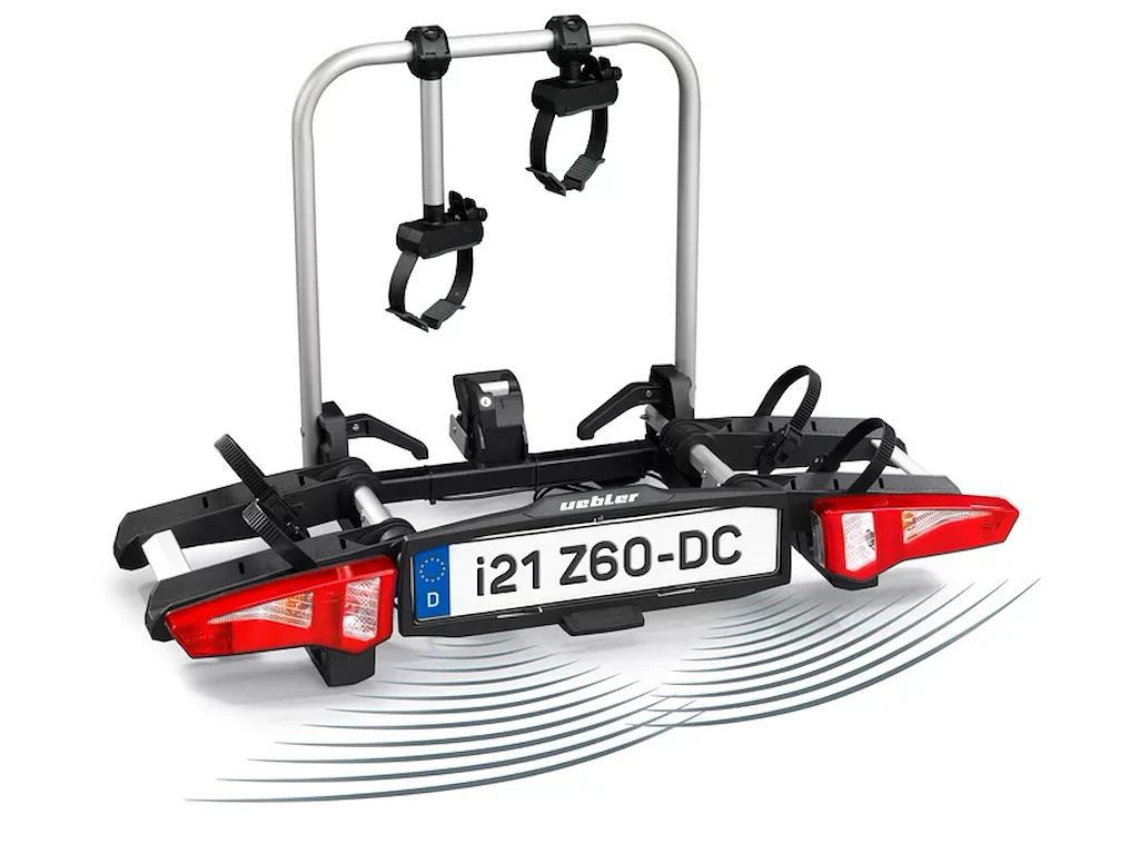 Uebler i21 Z60-DC cykelholder til 2 cykler med 60° fold-down function og reverse driving control Uebler i21 Z60-DC cykelholder til 2 cykler med 60° fold-down function og reverse driving control