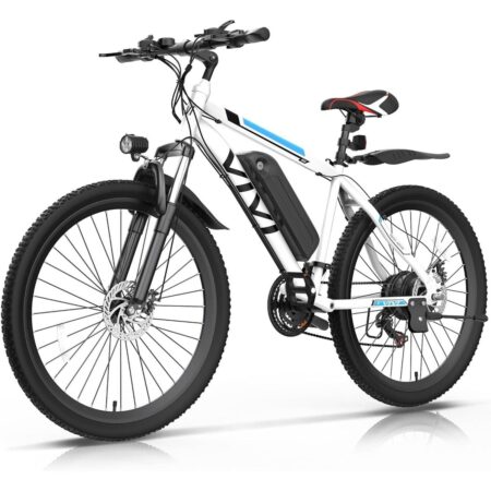 VIVI M026SHUL Electric Bike Hardtail Electric Mountain Bike SGS Certified to UL2849 - White Blue