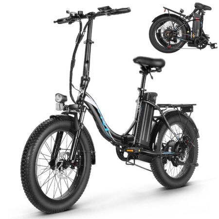 VIVI MT20UL Electric Bike 3.0" Fat Tire Folding Electric Bike SGS Certified to UL2849 - Black