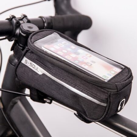 Vandtæt cykeltaske med telefonholder, sort