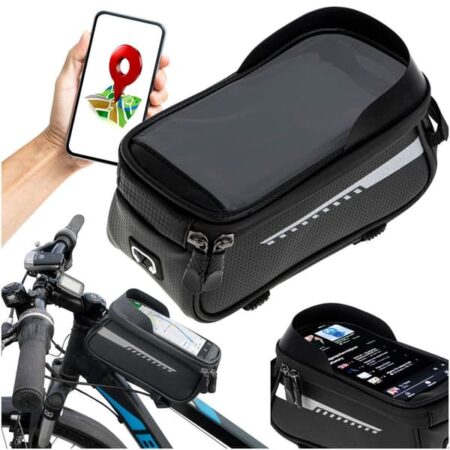 Vandtæt cykeltaske med telefonholder til ram/styr universel