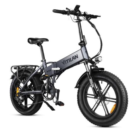 Vitilan V3 2.0 elcykel, 750W motor, 13Ah aftageligt batteri, 45 km/t MAX, foldbar, grå.